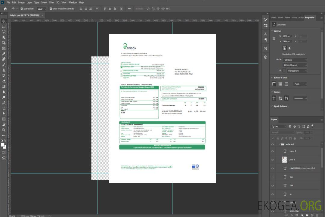 Facture d'entreprise de services publics d'Edison SCR template Facture d'entreprise de services publics d'Edison SCR template